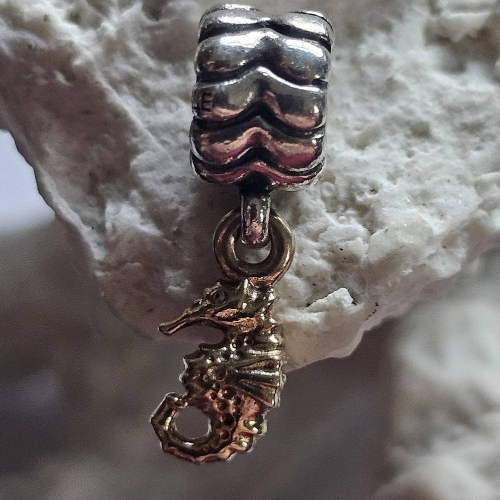 Pandora 14k and Sterling Silver Seahorse Charm